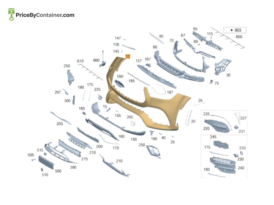 MERCEDES-BENZ 16788597039999 — MERCEDES BENZ GENUINE FRONT BUMPER A16788597039999