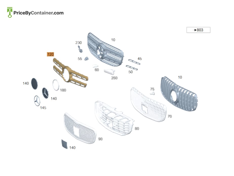 MERCEDES-BENZ 16788813009982 — MERCEDES BENZ GENUINE TRIM GRILLE A16788813009982