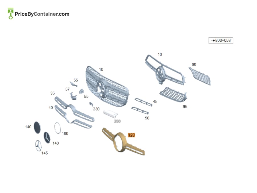 MERCEDES-BENZ 16788817019040 — MERCEDES BENZ GENUINE TRIM GRILLE A16788817019040
