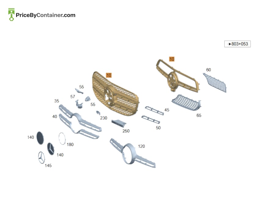 MERCEDES-BENZ 1678888300 — MERCEDES BENZ GENUINE GRILL A1678888300