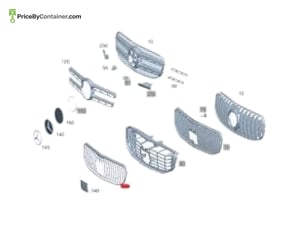 MERCEDES-BENZ 1678888400 — Mercedes-Benz Genuine RADIATOR GRILLE 1678888400