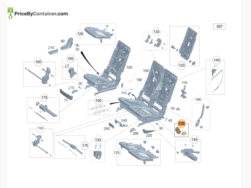 MERCEDES-BENZ 1678889700 — MERCEDES BENZ GENUINE ADJUSTER LEVER A1678889700