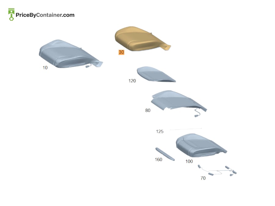 MERCEDES-BENZ 16791041058V48 — MERCEDES BENZ GENUINE COVER, DRIVER SEAT CUSH. A16791041058V48