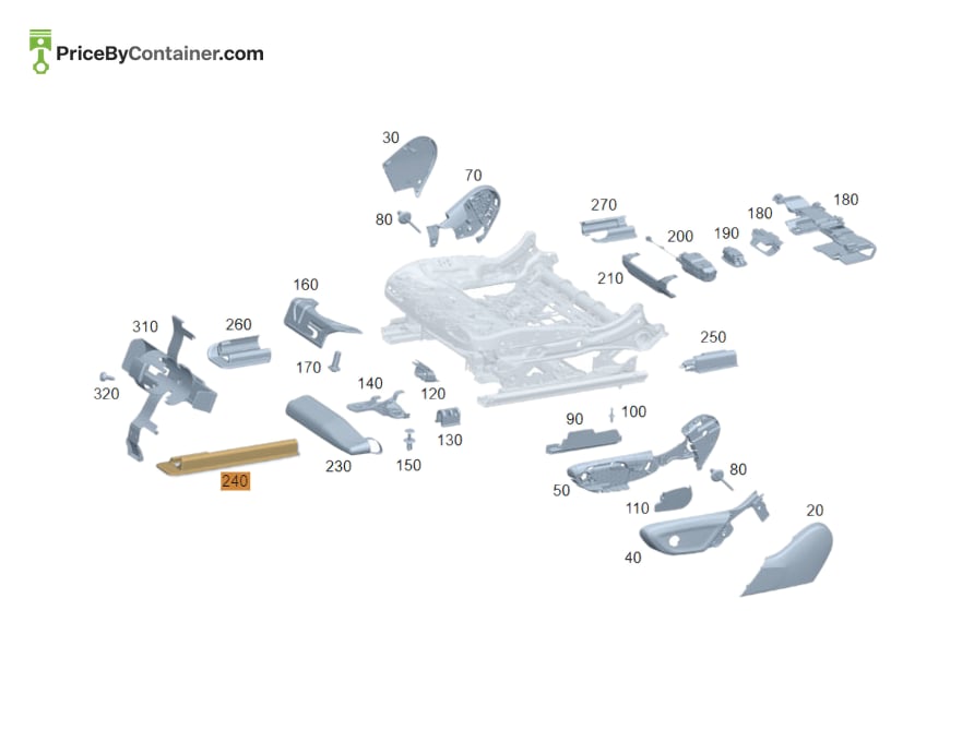 MERCEDES-BENZ 16791903009051 — MERCEDES BENZ GENUINE COVER SEAT RAIL A16791903009051