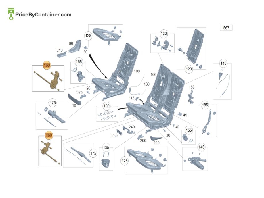 MERCEDES-BENZ 1679204418 — MERCEDES BENZ GENUINE BACKREST FRAME A1679204418