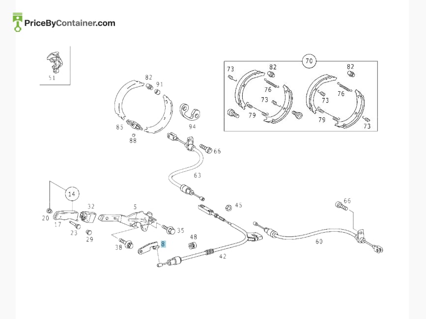 MERCEDES-BENZ 1684270289 — MERCEDES BENZ GENUINE TENSIONING SHACKLE A1684270289