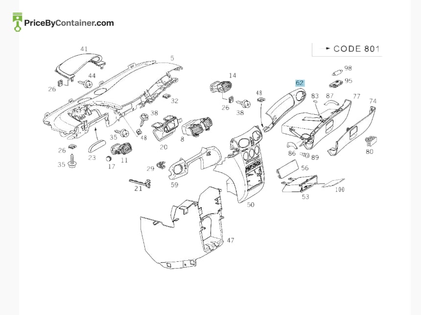 MERCEDES-BENZ 16868009367223 — MERCEDES BENZ GENUINE COVER A16868009367223