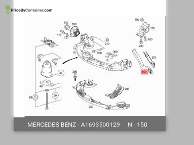 MERCEDES-BENZ 1693500129 — Mercedes-Benz Genuine RR CON ARM 1693500129