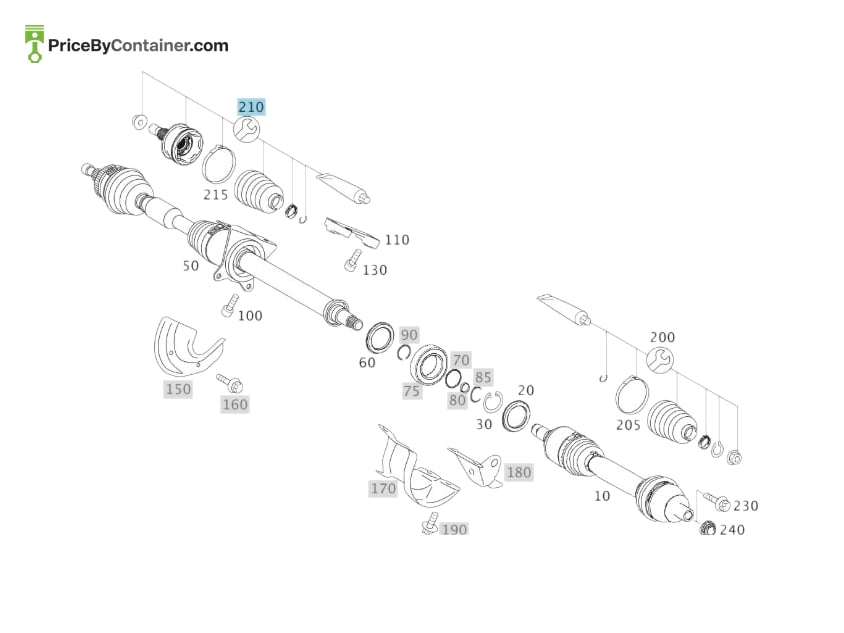 MERCEDES-BENZ 1693601068 — MERCEDES BENZ GENUINE AXCEL BOOT A1693601068