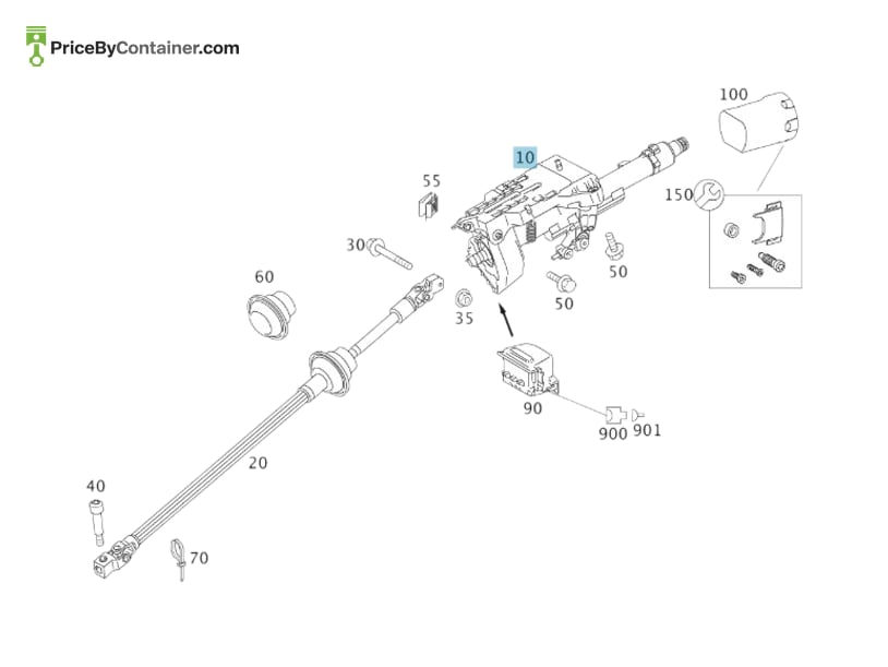 MERCEDES-BENZ 1694603816 — MERCEDES BENZ GENUINE STEERING COLUMN TUBE A1694603816