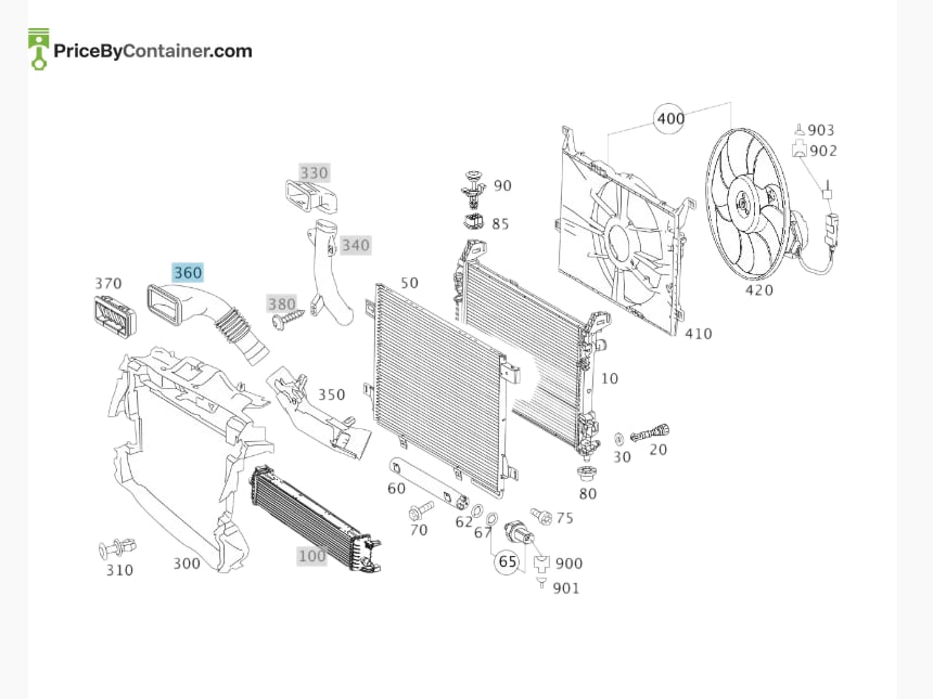 MERCEDES-BENZ 1695050261 — MERCEDES BENZ GENUINE AIR DUCT A1695050261