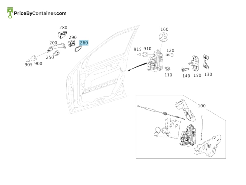 MERCEDES-BENZ 1697660505 — MERCEDES BENZ GENUINE REAR DOOR HANDLE GASKET A1697660505