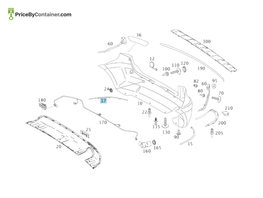 MERCEDES-BENZ 1698852021 — MERCEDES BENZ GENUINE GARNISH MUINT A1698852021