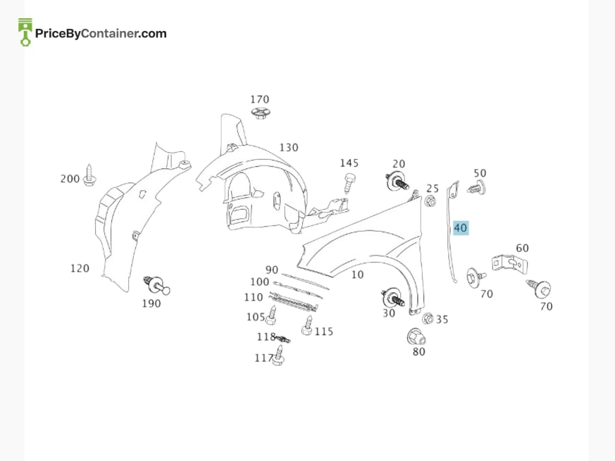 MERCEDES-BENZ 1698890725 — MERCEDES BENZ GENUINE COVER A1698890725