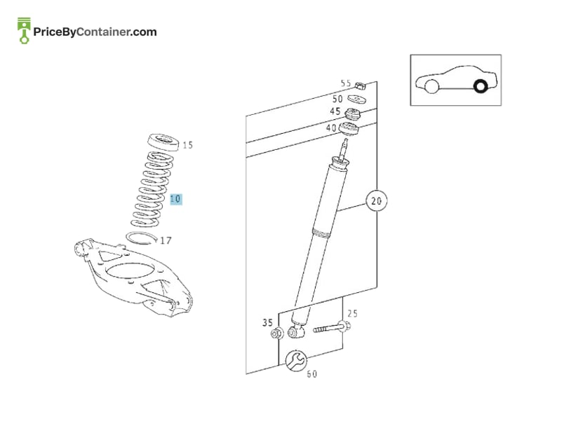 MERCEDES-BENZ 1703240204 — MERCEDES BENZ GENUINE REAR SPRING A1703240204