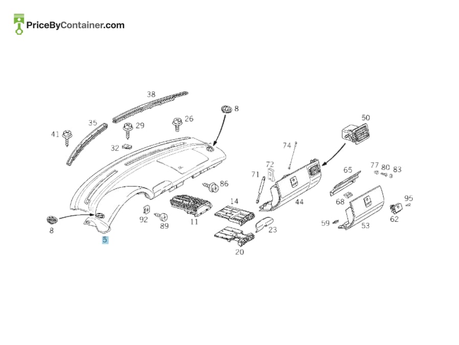 MERCEDES-BENZ 1706802187 — MERCEDES BENZ GENUINE PANEL UPPER A1706802187