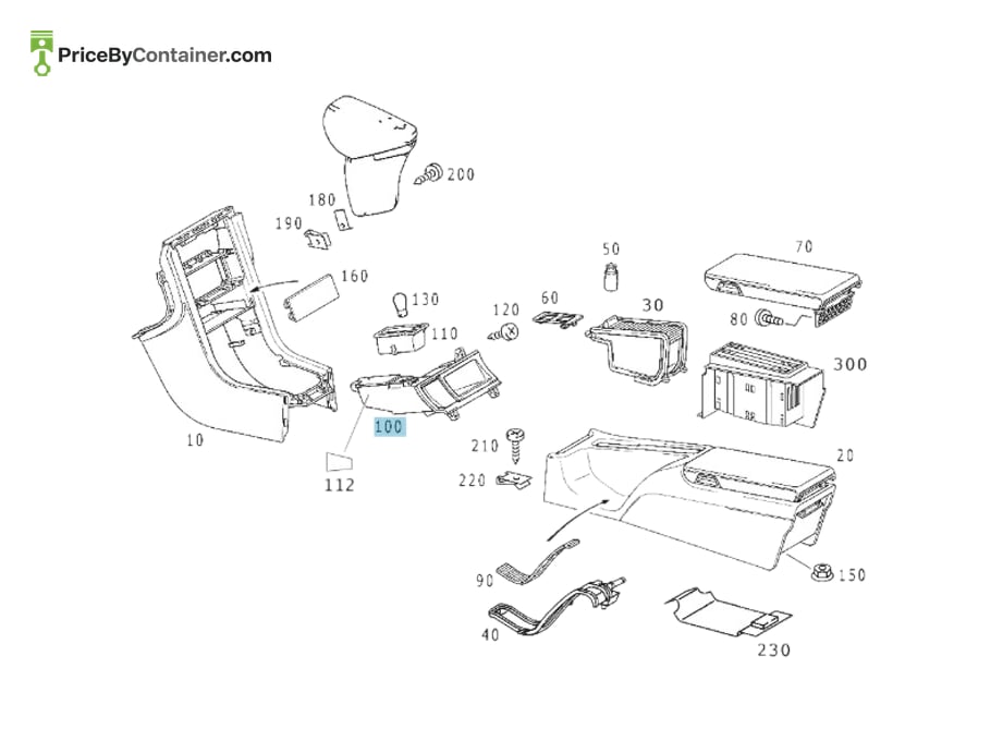 MERCEDES-BENZ 1706802452 — MERCEDES BENZ GENUINE HOUSING CENTER CONSOLE A1706802452