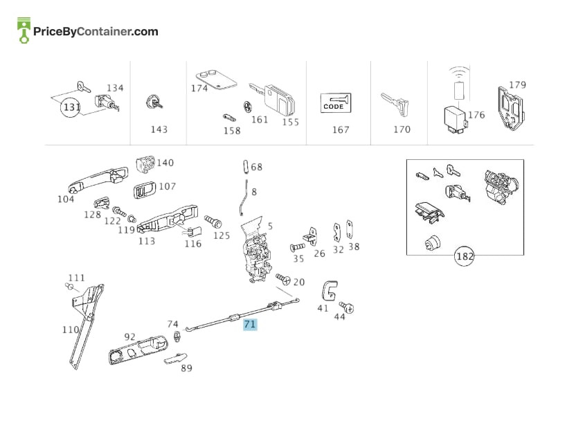 MERCEDES-BENZ 1707600004 — MERCEDES BENZ GENUINE LEVER A1707600004