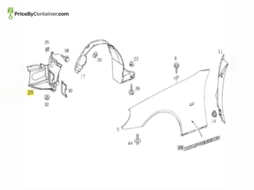 MERCEDES-BENZ 1708800224 — Description Mercedes-Benz Genuine Right Front Wheel Arch Covering 1708800224 (004)