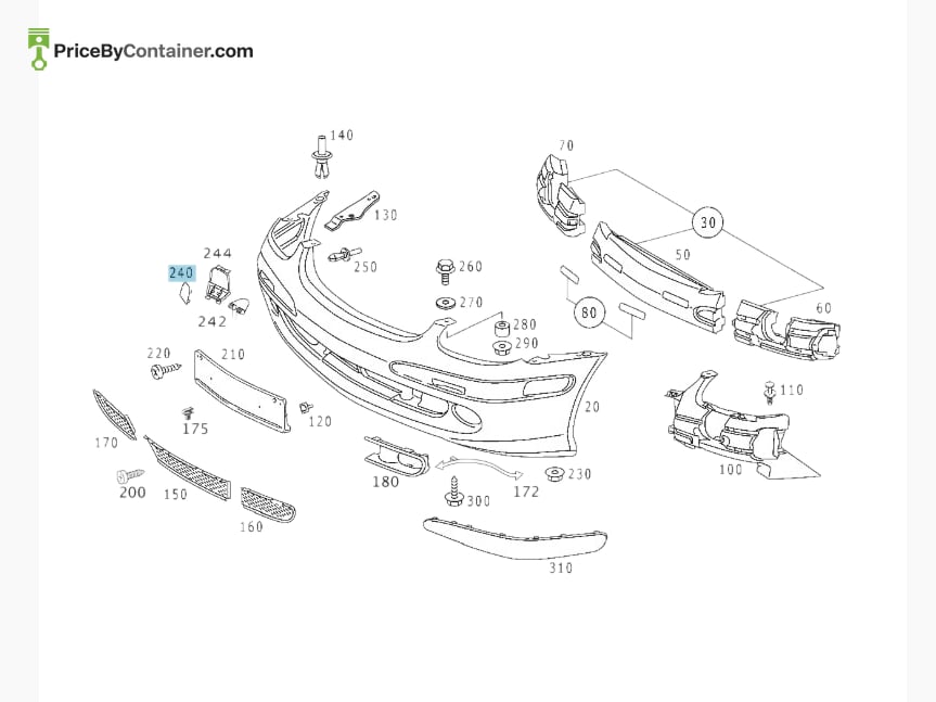 MERCEDES-BENZ 17088010059197 — MERCEDES BENZ GENUINE TRIM RING A17088010059197