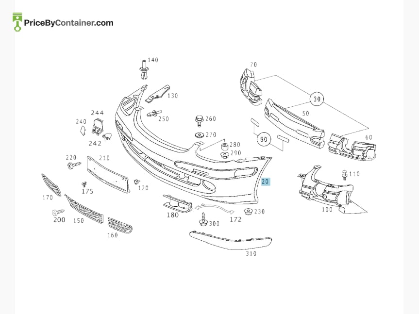 MERCEDES-BENZ 1708850525 — MERCEDES BENZ GENUINE FRONT BUMBER A1708850525