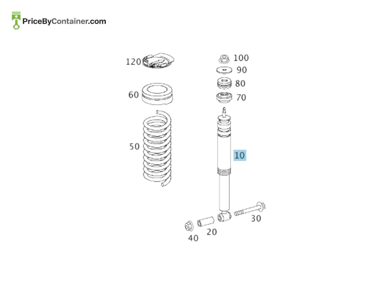 MERCEDES-BENZ 1713260300 — MERCEDES BENZ GENUINE RR SHOCK AB A1713260300