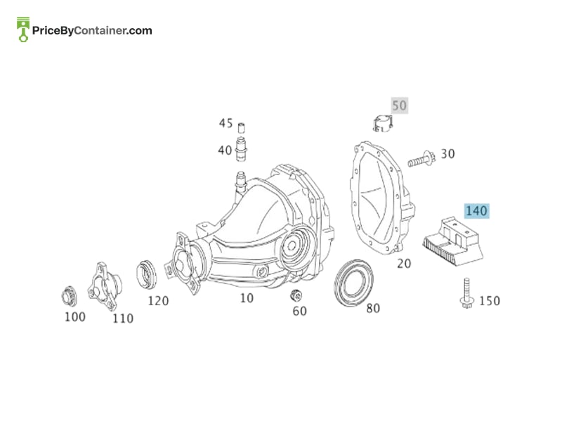 MERCEDES-BENZ 1713510000 — MERCEDES BENZ GENUINE REAR DIFFRENTIAL COOLER A1713510000