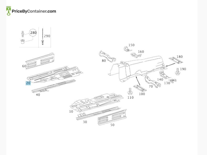 MERCEDES-BENZ 1716100460 — MERCEDES BENZ GENUINE BOTTOM COVER R/H A1716100460