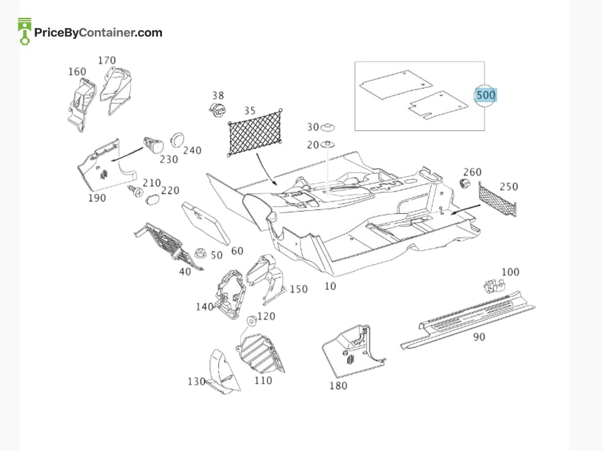 MERCEDES-BENZ 17168017489F80 — MERCEDES BENZ GENUINE COVER A17168017489F80