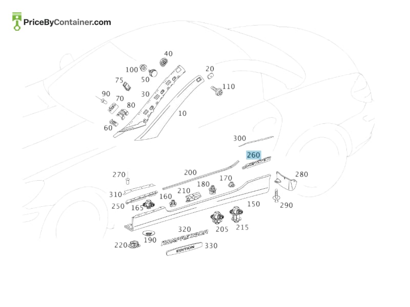 MERCEDES-BENZ 1716980662 — MERCEDES BENZ GENUINE STRIP A1716980662