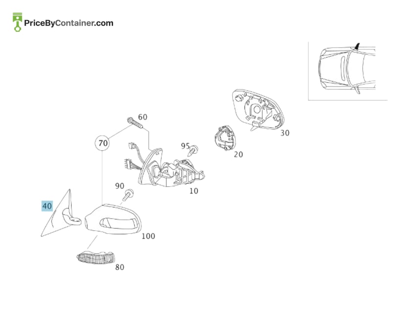 MERCEDES-BENZ 17181002159775 — MERCEDES BENZ GENUINE MIRROR BASE COVER A17181002159775