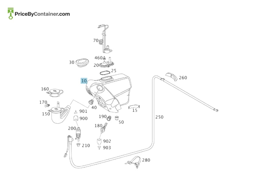 MERCEDES-BENZ 1718690420 — MERCEDES BENZ GENUINE WASHER TANK A1718690420