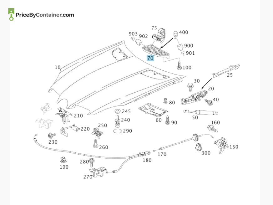 MERCEDES-BENZ 1718800285 — MERCEDES BENZ GENUINE BONNET GRILLE A1718800285