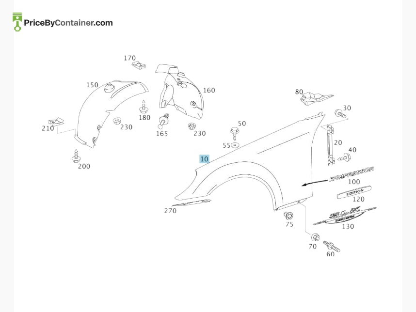 MERCEDES-BENZ 1718800306 — MERCEDES BENZ GENUINE FR FANDER A1718800306