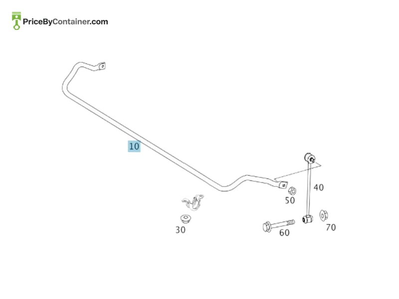 MERCEDES-BENZ 1723202711 — MERCEDES BENZ GENUINE REAR TORTION BAR A1723202711
