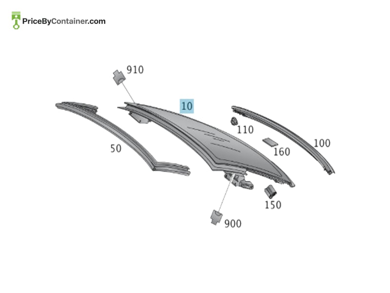 MERCEDES-BENZ 1726700280 — MERCEDES BENZ GENUINE REAR GLASS A1726700280