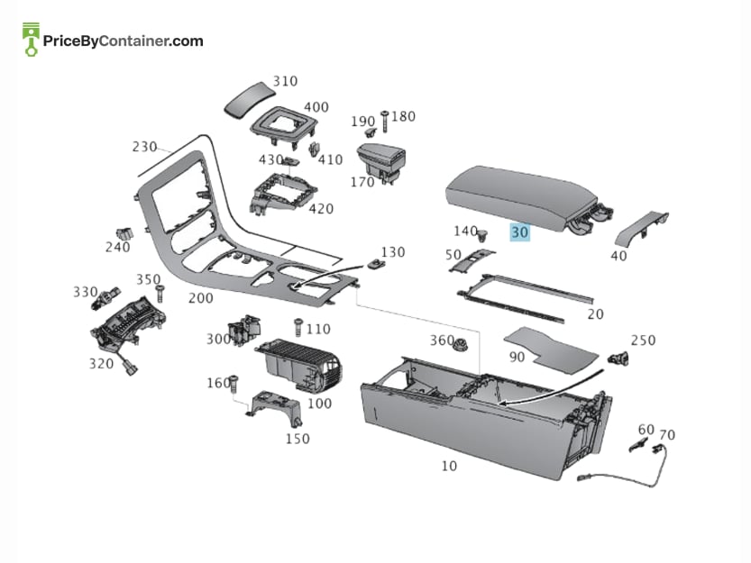 MERCEDES-BENZ 17268025019A84 — MERCEDES BENZ GENUINE STOWAGE COMPARTMENT CAP A17268025019A84