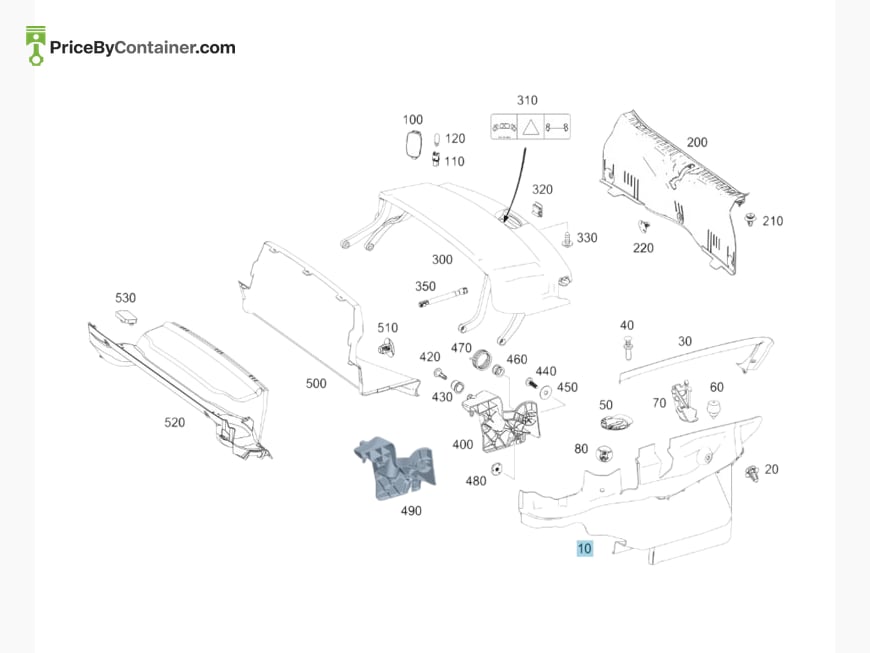 MERCEDES-BENZ 17269024009F08 — MERCEDES BENZ GENUINE REAR COVER A17269024009F08