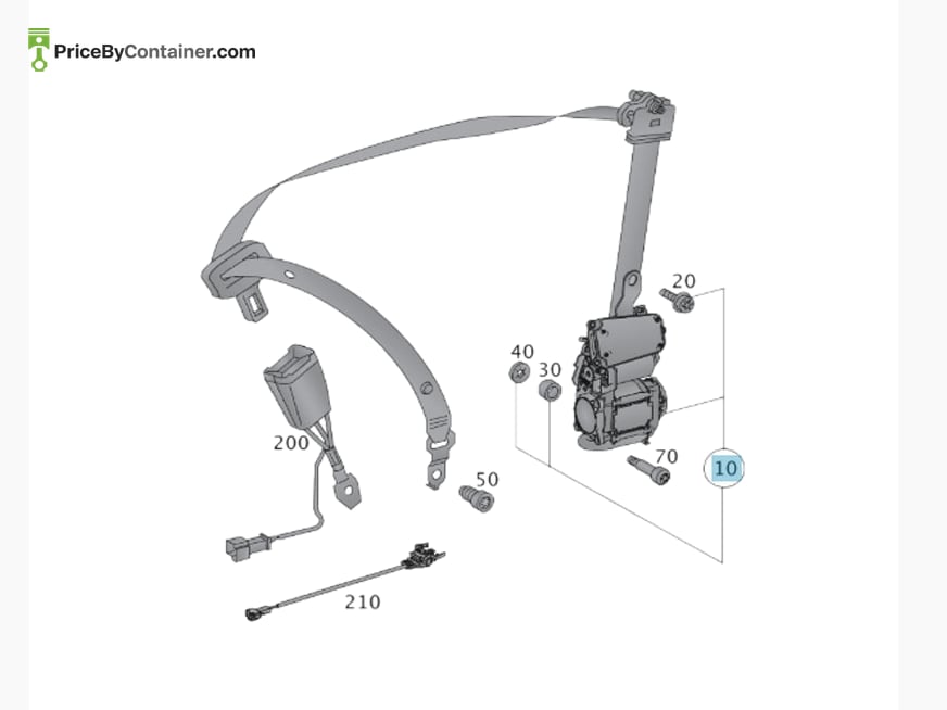 MERCEDES-BENZ 17286033859C94 — MERCEDES BENZ GENUINE SEAT BELT A17286033859C94