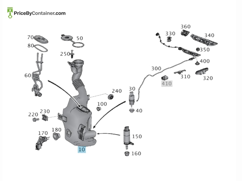 MERCEDES-BENZ 1728690120 — MERCEDES BENZ GENUINE LIQUID RESERVOIR A1728690120