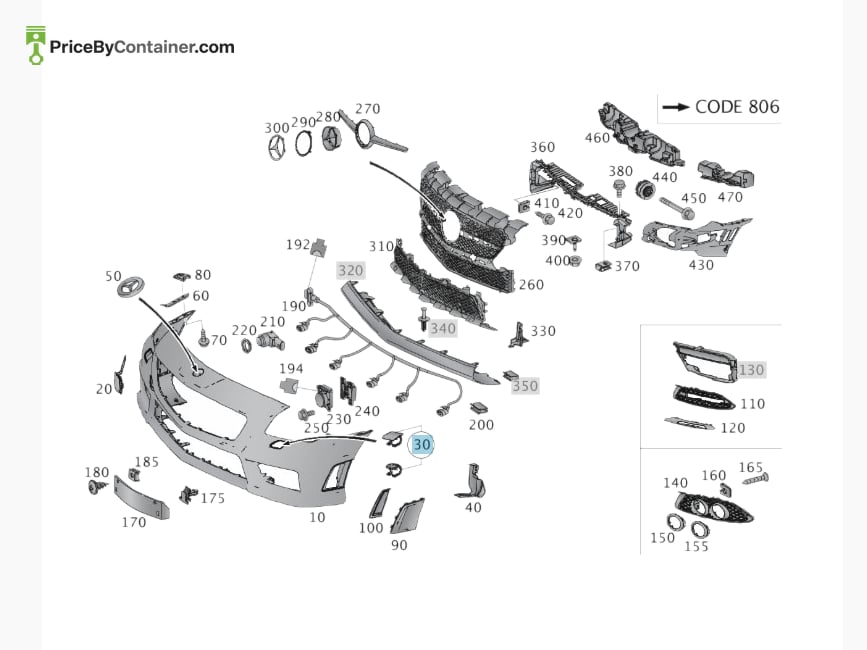 MERCEDES-BENZ 17288003053590 — MERCEDES BENZ GENUINE COVER A17288003053590