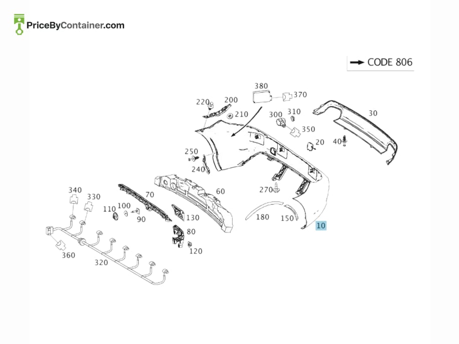 MERCEDES-BENZ 17288502259999 — MERCEDES BENZ GENUINE TRIM BUMPER A17288502259999