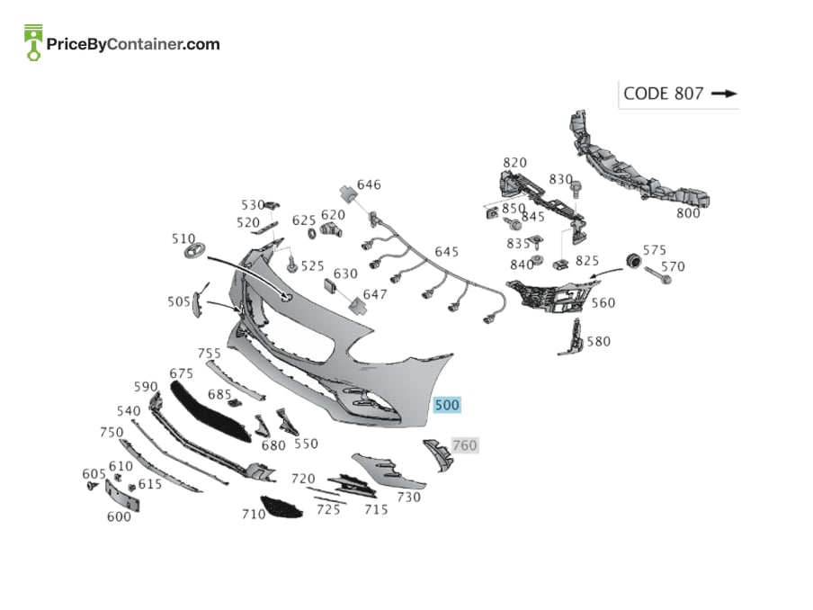 MERCEDES-BENZ 17288505009999 — MERCEDES BENZ GENUINE TRIM BUMPER A17288505009999