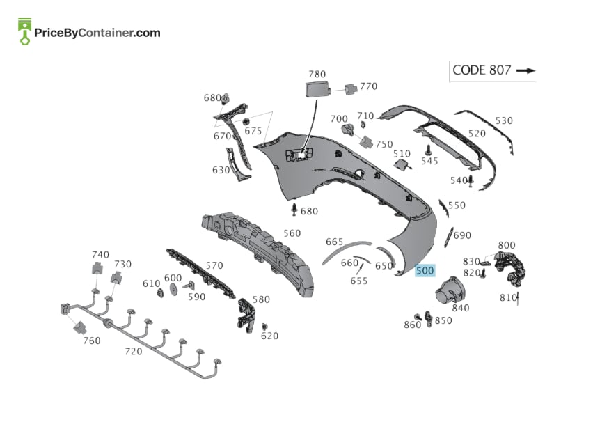 MERCEDES-BENZ 17288540009999 — MERCEDES BENZ GENUINE TRIM BUMPER A17288540009999