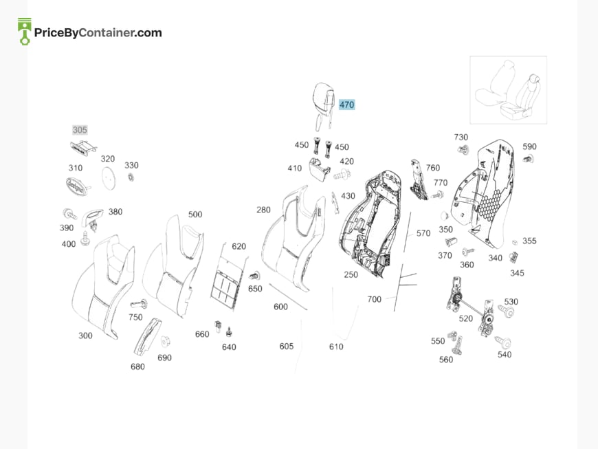 MERCEDES-BENZ 17297005503D94 — MERCEDES BENZ GENUINE HEAD RESTRAINT A17297005503D94