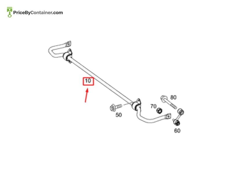 MERCEDES-BENZ 1763200111 — MERCEDES BENZ GENUINE TORSION BAR A1763200111