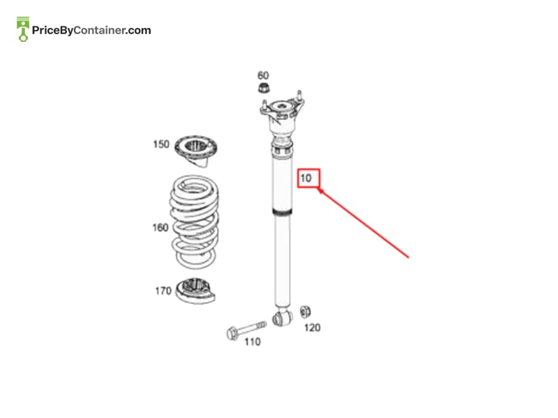 MERCEDES-BENZ 1763201831 — MERCEDES BENZ GENUINE SHOCK ABSORBER A1763201831