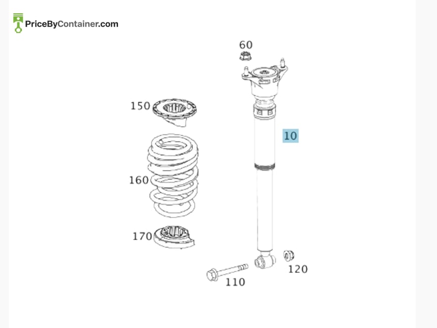 MERCEDES-BENZ 1763202331 — MERCEDES BENZ GENUINE SHOCK ABSORBER A1763202331