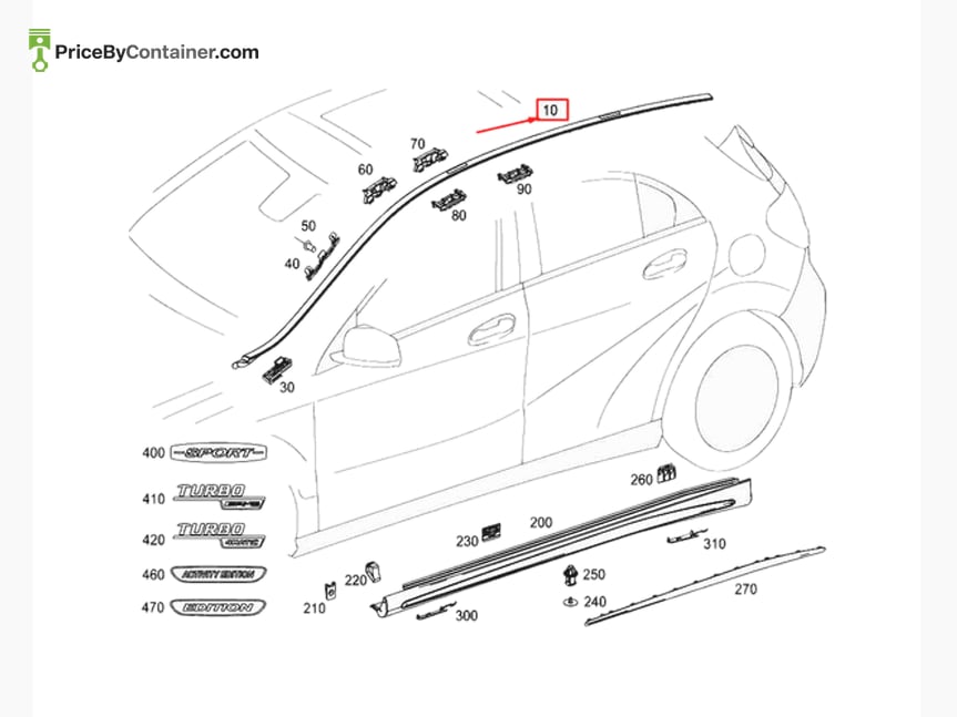 MERCEDES-BENZ 1766900682 — MERCEDES BENZ GENUINE WATER DEFLECTOR A1766900682