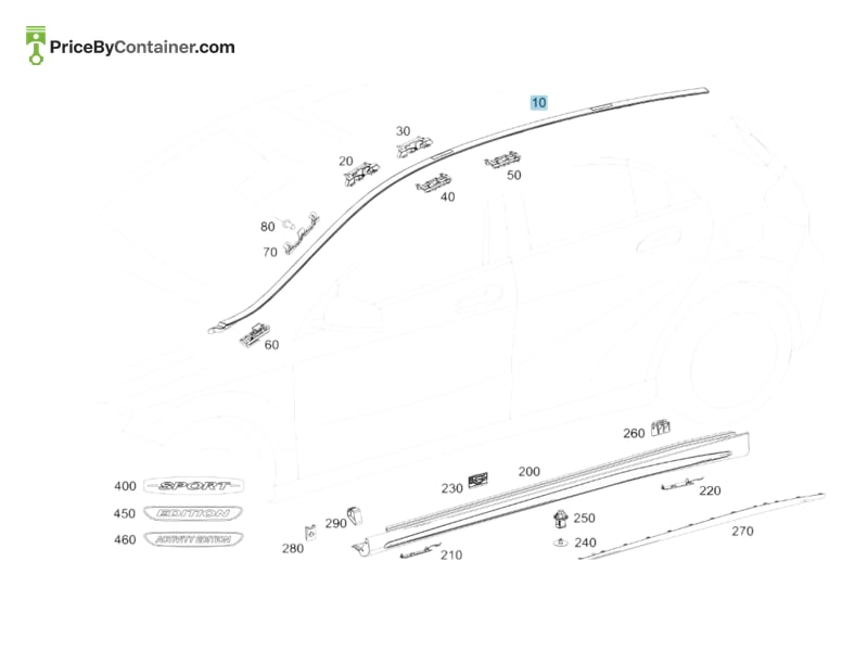 MERCEDES-BENZ 176690078264 — MERCEDES BENZ GENUINE WATER DEFLECTOR A176690078264